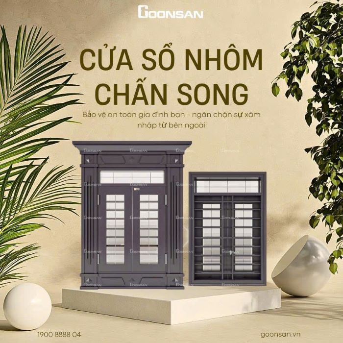 Cửa sổ nhôm chấn song - Công Ty Cổ Phần Sản Xuất Và Thương Mại Xuất Nhập Khẩu Goonsan